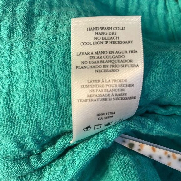 RAILS Everdeen Dress Organic Cotton Green Ruffled Sleeves Sz Medium - Picture 10 of 10